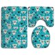 thumbnail image 1 of Juego de Alfombras de Baño ABPHQTO Koala Invierno Azul Geométrico 3 Piezas, 1 of 2