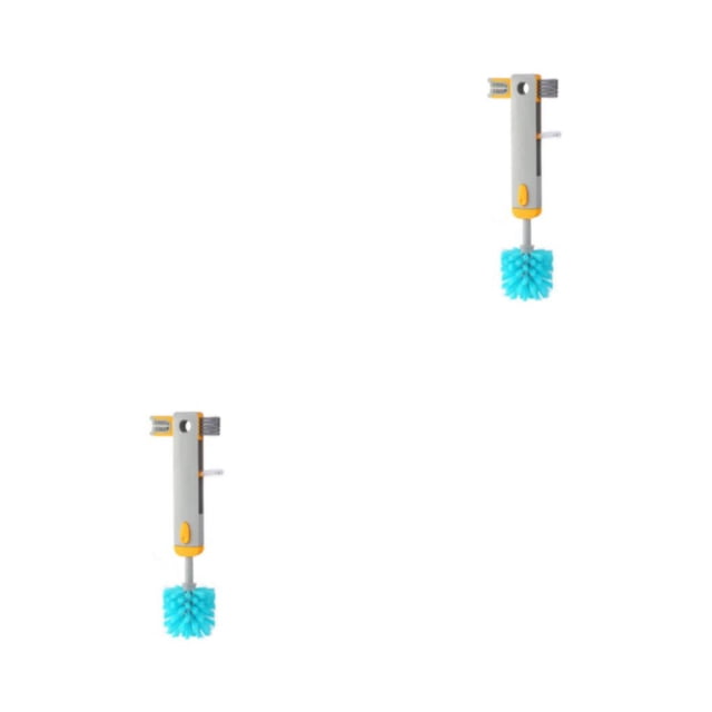 Monstrate Herramientas de limpieza 4 en 1 para huecos de botellas, cepillo para tazas, espacios estrechos, universales, multifuncionales, para el Gris 2piezas