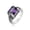 Steel Purple Stone, variant on Men's Titanium Steel Ring with Square Black Onyx Stone Retro Band for Him Steel Blackstone or Steel Purple Stone Options Jewelry Gift