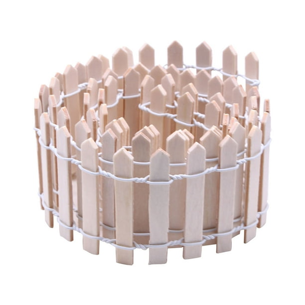 Adorno de Valla de Madera para Jardín (5 X 90 Cm) | Decoración para Bordes de Suculentas | Material Duradero y Estable | Fácil Instalación | Valla Rústica En Miniatura para Casa de Muñecas, Patio, Ja
