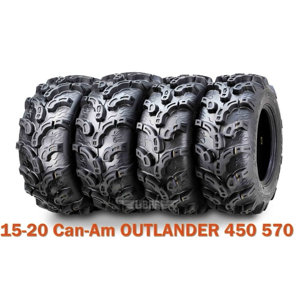 (4) WANDA 25X8X12 25X10X12 fit 15-20 Can-Am OUTLANDER 450 570 ATV Tire Set Super Mud