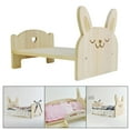 thumbnail image 4 of Muebles para casa de muñecas 1/6 Adorno de madera Cama para muñecas Juguetes de imitación Dormitorio de muñeca Conejo, 4 of 9
