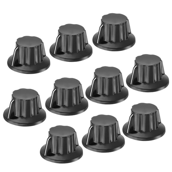 Uxcell Potentiometer Knobs Bakelite 39x23mm Volume Control Knob Cap for Guitar 6mm Hole with 20pcs Set Screw Black 10PCS