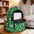 thumbnail image 4 of SCRAWLGOD Paws Bone Print Dark Green Unisex Backpack, Lightweight Laptop Bag for Work Business School Daily Commute, 17 Inch Knapsack for Girls Boys, 4 of 7