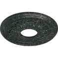 thumbnail image 3 of Ekena Millwork 12 1/8"OD x 3 1/2"ID x 1"P Palmetto Ceiling Medallion (Fits Canopies up to 4 7/8"), Hand-Painted Painted Turtle Crackle, 3 of 6