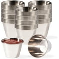 thumbnail image 1 of Fit Préparation de Repas [120 Pack 2.5 oz Tasses à Sauce en Acier Inoxydable, Ramequins en Métal Réutilisables, Bols à Condiments de Qualité Commerciale, Tasses à Portions Individuelles, Petite Tasse Ronde au Jus pour Maison, Restaurant, 1 of 7