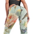 thumbnail image 2 of Vintage Flower High Waisted Leggings for Women Regular & Plus - No See Through Tummy Control Cycling Workout Yoga Pants without Pockets L, 2 of 6