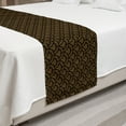 thumbnail image 2 of Scallop Bed Runner, Vintage Abstract Hand Drawn Art Deco Inspired Seashells in Earth Tones, Decorative Accent Bedding Scarf for Hotels Homes and Guestrooms, Queen, Caramel Charcoal Grey, by Ambesonne, 2 of 2