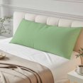 thumbnail image 5 of Light Green Body Pillow Cover 20x54, Farmhouse Solid Green Color Modern Art Decorative Pillowcase with Zipper, Microfiber Pillow Protector, Soft Breathable Long Lumbar Pillowcases for Women, 5 of 9