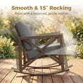 thumbnail image 3 of UDPATIO 3-Piece Metal Patio Rocking Chair Set, Heavy Duty 350 lbs Capacity Outdoor Bistro Furniture Set with 2 Rockers, Thick Cushions and Coffee Table for Porch, Rust-Resistant, Grey, 3 of 10