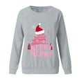 thumbnail image 3 of Craaazy Womens Shirts Christmas Fashion Casual Christmas Hat Printed Round Neck Loose Long Sleeve Capless Sweatshirt Top Gifts For Women, 3 of 4