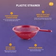 thumbnail image 3 of YBM Home Deep Plastic Colander for Washing and Draining Pasta, 8.5 inch - Ivory 3 Pack, 3 of 3
