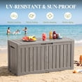 thumbnail image 6 of MINDYES 85 Gallon Deck Box, Waterproof UV Resistant Outdoor Storage Box for Garden Backyards, Light Brown, 6 of 7