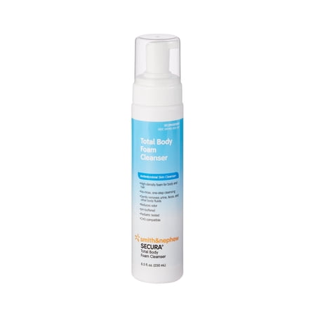 Secura Total Body Foaming Rinse-Free Antimicrobial Body Wash Pump Bottle Scented 8.5 oz. 59430300 12 Ct