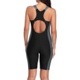thumbnail image 3 of YFELWZ Womens Plus Size Conservative Color Matching Sports Swimsuit With Extended Four Corner Sports Jumpsuit Grey XL, 3 of 4