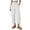 White, variant on LEKWK Linen Crop Pants for Women Elastic Waist Casual Wide Leg Pants Loose Fit Solid Comfy Palazzo Bottoms with Pockets Fashion Beach Vacation Outfits