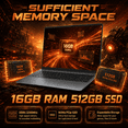 thumbnail image 4 of 15.6" FHD IPS Gaming Laptop AMD Ryzen 7 5825U 16GB DDR4 512GB SSD Windows 11 Pro Backlit Keyboard Gray Graphite, 4 of 7