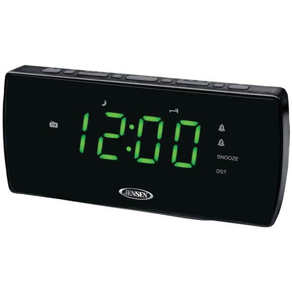 Jensen FM Black Dual Alarm Projection Clock Radio Nap Timer US Seller