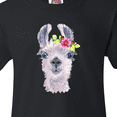 thumbnail image 4 of Inktastic Cute Llama with Flower Youth T-Shirt, 4 of 5