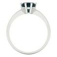thumbnail image 4 of 1 ctw Solitaire Anniversary Ring for Women | Heart Cut Natural London Blue Topaz | Hyperallergenic Solid 18K White Gold, 4 of 5
