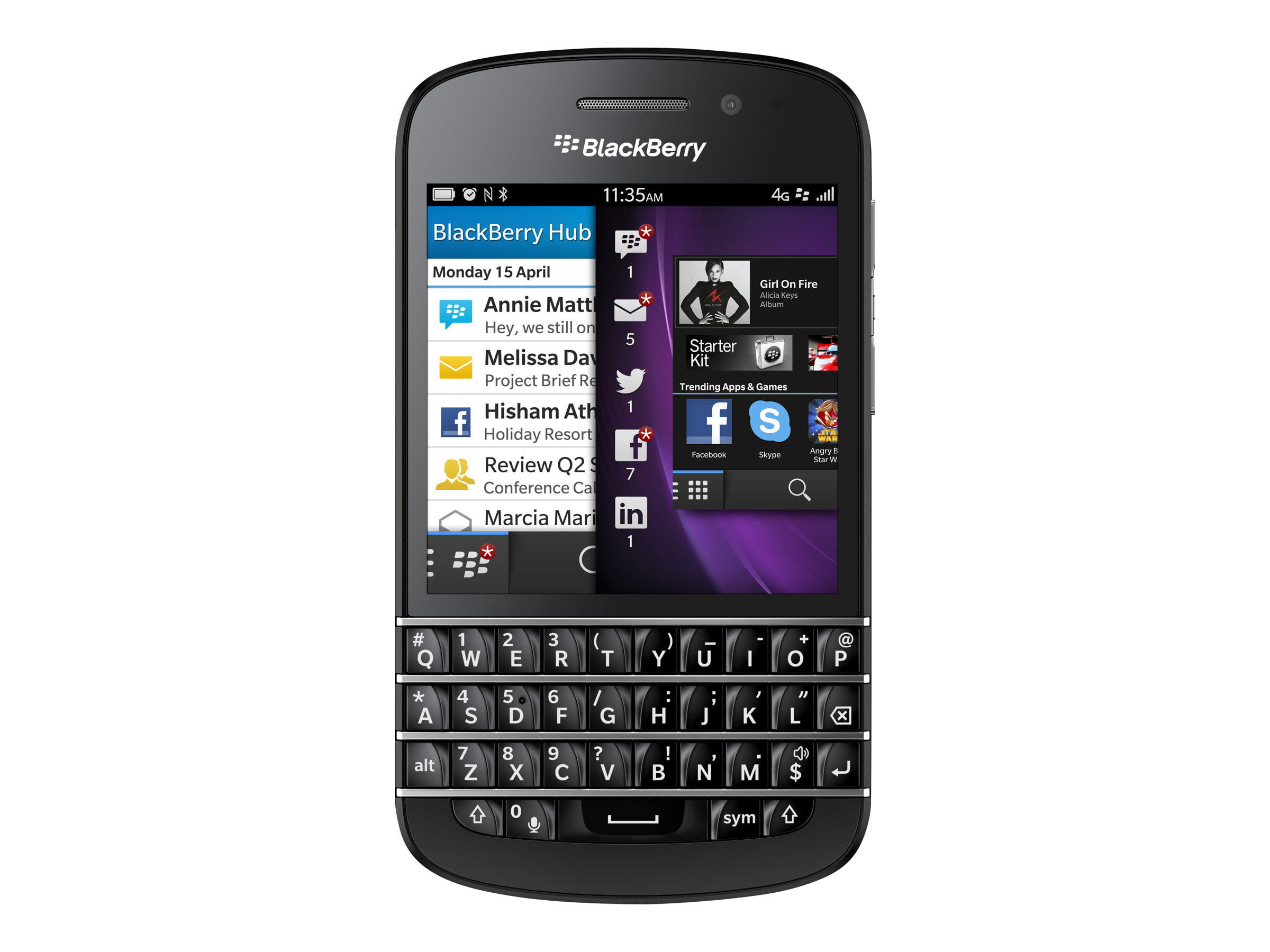 BlackBerry Q10 4G BlackBerry smartphone RAM 2 GB / 16 GB microSD