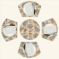 thumbnail image 2 of Boho Flower Leaf French Round Table Placemats Set Of 5 Wedge Table Mats Washable Heat Resistant Place Mat For Dining Table Kitchen Farmhouse Restaurant, 2 of 6
