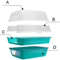 thumbnail image 6 of Litter Box, Large Foldable  Hooded  Litter Box with Transparent Lid (Teal), 6 of 6