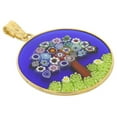 thumbnail image 3 of GlassOfVenice Murano Glass Millefiori Pendant "Tree of Life" in Gold-Plated Frame 1", 3 of 5