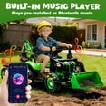 thumbnail image 4 of 4-in-1 24V Kids Ride On Electric Tractor Toy with Construction Attachments (Excavator, Dump Truck & Bulldozer) with Remote Control, 3 Speed Adjustable, Built-in Music Player, LED Light, Green, 4 of 8