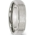 thumbnail image 4 of Stainless Steel Polished With Satin Center 6mm Ridged Edge Band (Size 7) Made In China sr106-7, 4 of 5
