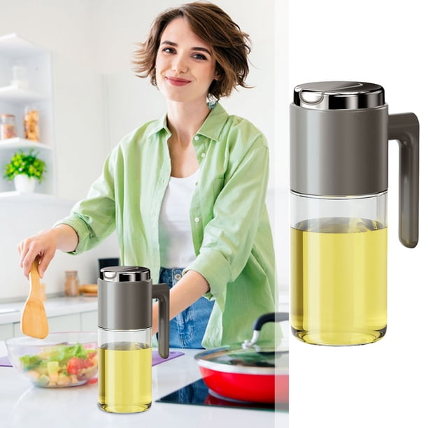 304 Stainless Steel Oil Pot Does Not Hang Oil Kitchen Seasoning Soy Bottle Vinegar Pot Glass Oil Bottle Does Not Leak Oil Automatic Opening And Closing