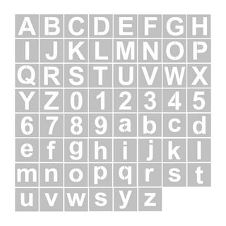 Mossdecal 2 Letter Stencils and Numbers, 36 Pcs Alphabet Art Craft Stencils, Reusable Plastic Number Templates Letter Stencils for Painting on Wood, W