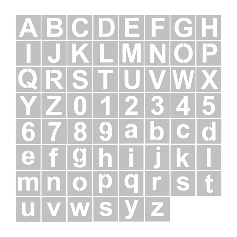 Vistreck 62pcs 3 Inch Letter and Number Stencils Reusable Washable Alphabet  Stencils Environment-friendly PET Art Craft Templates for Painting On Wood