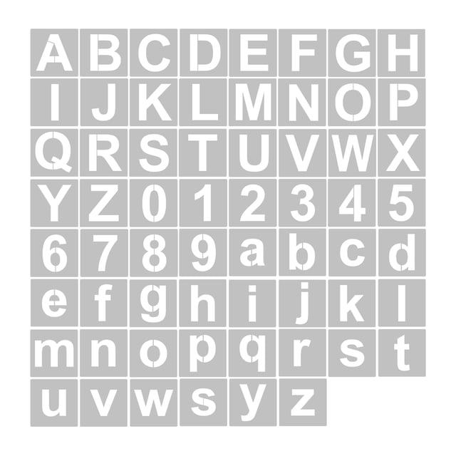 62 plantillas de letras y números de 3.0 in, reutilizables y lavables, plantillas de alfabeto, respe Abanopi 62pcs y 3 pulgadas