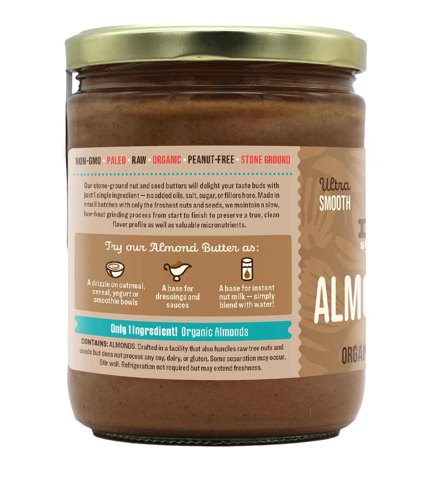 Organic Raw Almond Butter, 16 oz