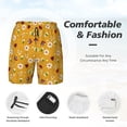 thumbnail image 3 of Yiaed Bees And Ladybug Print Mens Swim Trunks Bathing Suit Compression Liner Beach Swim Shorts Swimwear Quick Dry Zipper Pocket No-Chafing Board Short-Medium, 3 of 6