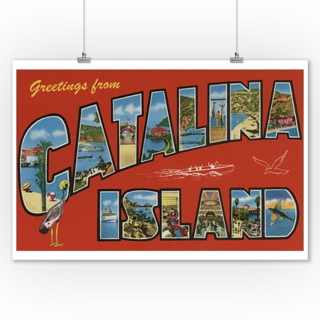 Catalina Island, California - Large Letter Scenes (9x12 Art Print, Wall Decor Travel