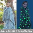 thumbnail image 4 of Liderstar Glow in The Dark Throw Blanket with Stars Plush Blanket for Kids and Adults Gray 50 x 60 inches, 4 of 9
