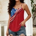 thumbnail image 4 of Womens 250 Anniversary Shirts Vintage Flag Print Square Neck Sleeveless Spaghetti Strap Tank Top Patriotic Flowy Summer Daily Wear T-Shirts,XL,#01 Red, 4 of 5