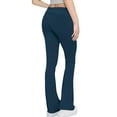 thumbnail image 6 of Womens Plus Size Pants 2026 Solid Color Slim Low Waist Flared Trousers Comfortable Casual Pant for Women Dark Blue XS, 6 of 7