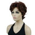 thumbnail image 6 of Women's Short Curly Wavy Wig Synthetic Hair Full Wig for Daily Use, 6 inches, Dark Auburn, 6 of 10