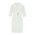 thumbnail image 5 of Enjoytime Dresses for Women Spring 3/4 Sleeve V Neck Bodycon Mini Dress Office Business Work Elegant Dresses with Belt, 5 of 6