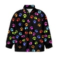 thumbnail image 4 of Uorisanigo Girls Half Zip Collar Sweatshirts Fall Winter Clothes Oversized No Hood Colorful Dog Paw Quarter Zipper Hoodies with Long Sleeve Pullover for Vacation Shopping Exercise Wear, 4 of 7