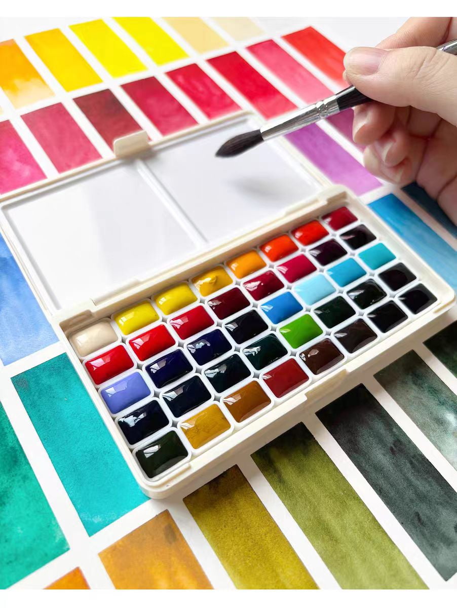 Michael Harding Professional Watercolor Set Handmade 40 Colors  0.5ml Artist Watercolor+Color Card