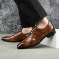 thumbnail image 5 of Men Oxfords Shoes Casual Dress Shoes Fashion lace up Casual Shoes, Brown-12, 13 US, 5 of 5