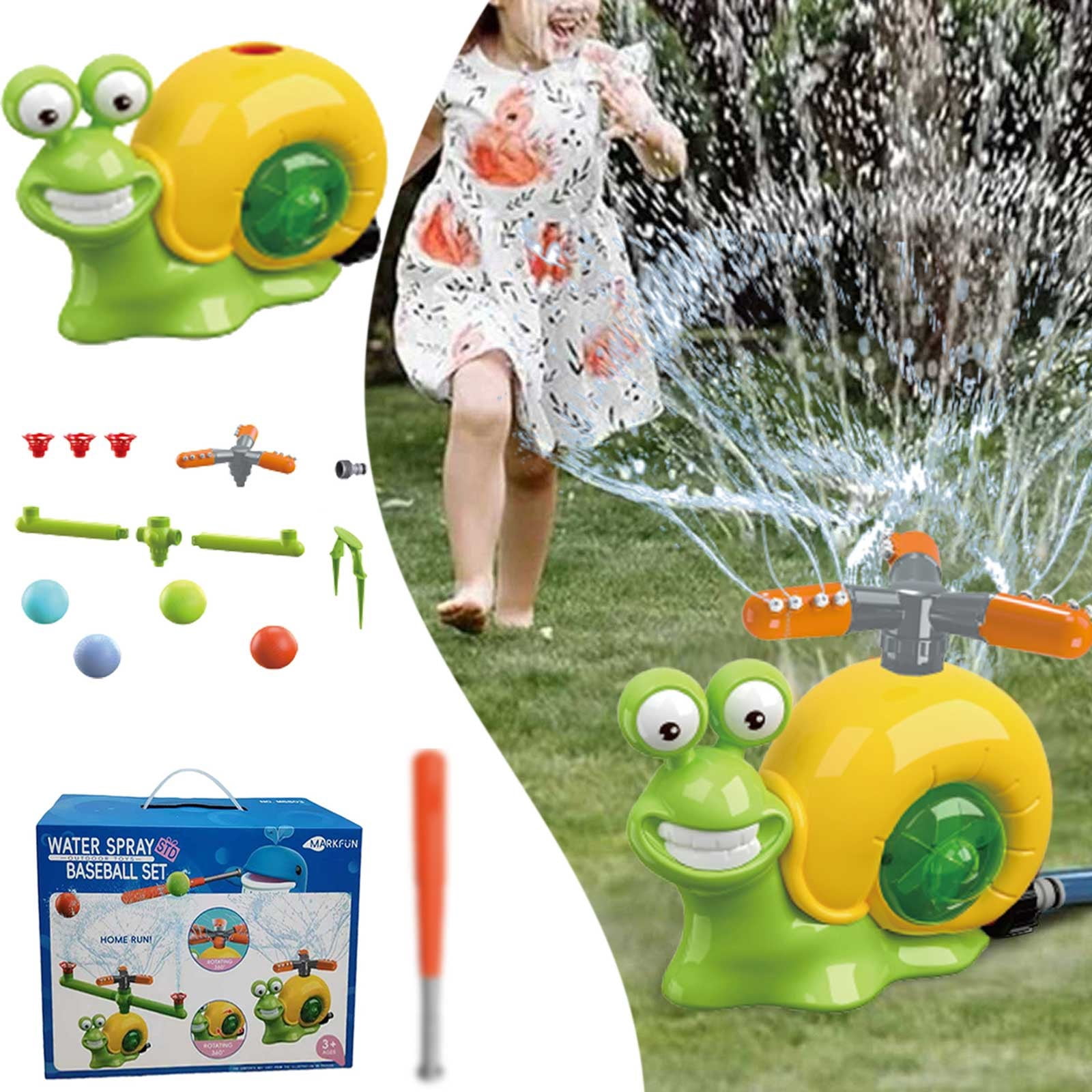 Outdoor Water Play Toys for Kids Baseball Sprinkler Set for Summer Garden Play and Pool Games Ideal Backyard Activity for Children 3 and Up