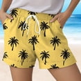 thumbnail image 4 of COMVALUE Women's Plus Size Swim Shorts Quick Dry Beach Boardshorts Swimwear Bottom Trunks 2026 (Yellow, L), 4 of 5