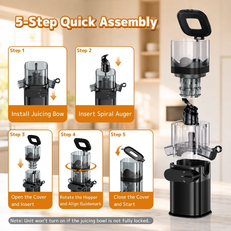 Mguzdi Cold Press Slow Masticating Juicer with Wide Mouth photo 6