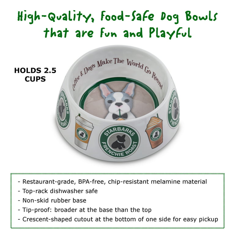 Haute Diggity Dog Bowls Collection – Set of 2 Dishwasher Safe, Food Grade,  Non-Skid, BPA Free, Chip Resistant Melamine Food & Water Bowls with Chic