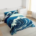 thumbnail image 3 of Castle Fairy Japanese Style Twin Comforter Sets for Kids Teenagers,Ocean Waves Bedding Set, 3 of 8